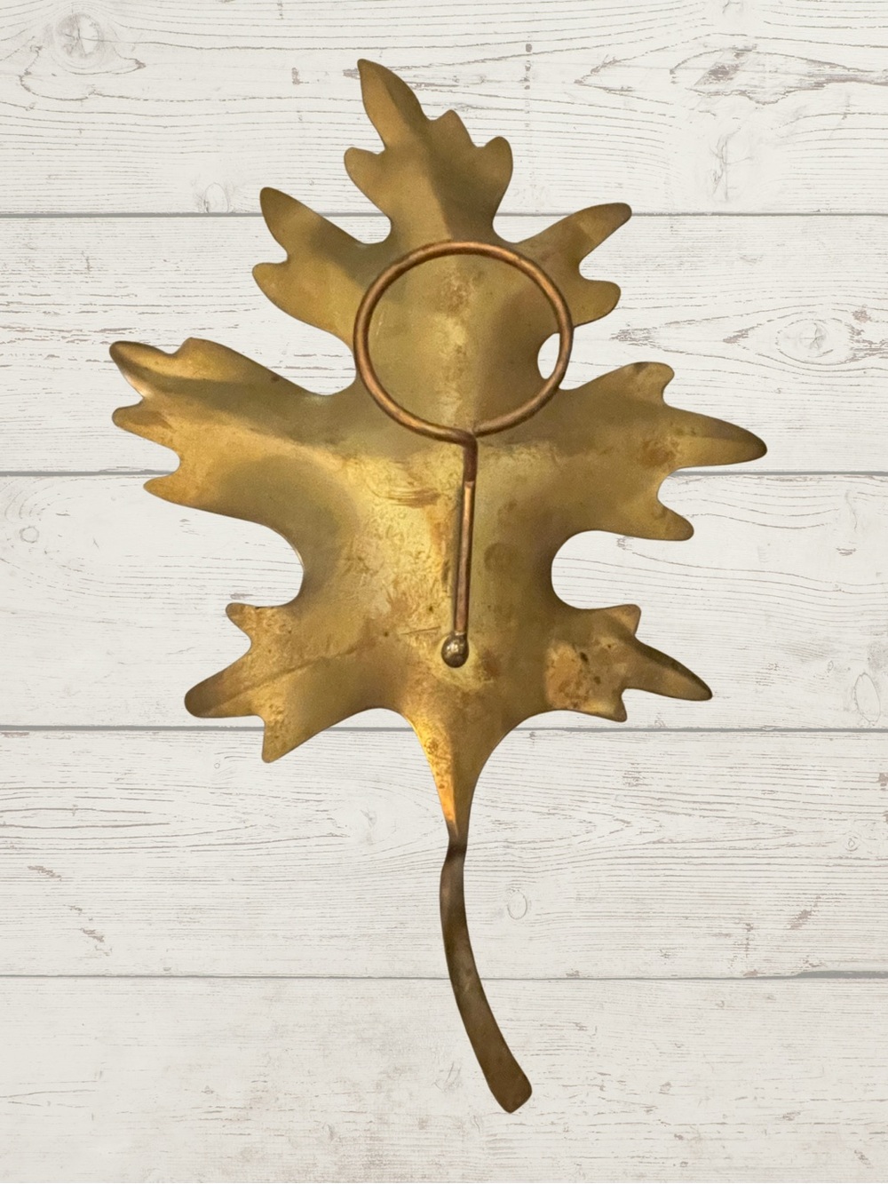 Vintage Set of 3 MCM Brass Oak Leaf Wall Art Hanging 3D Metal Plaques 8"x5" - Picture 7 of 9